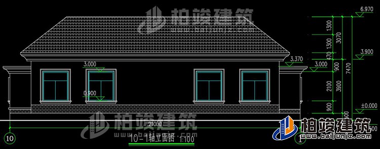 农村盖房设计大全一层房子的设计图纸，带漂亮的小院子BZ116-简欧风格