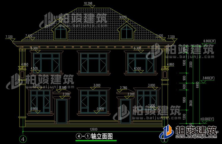 背立面图